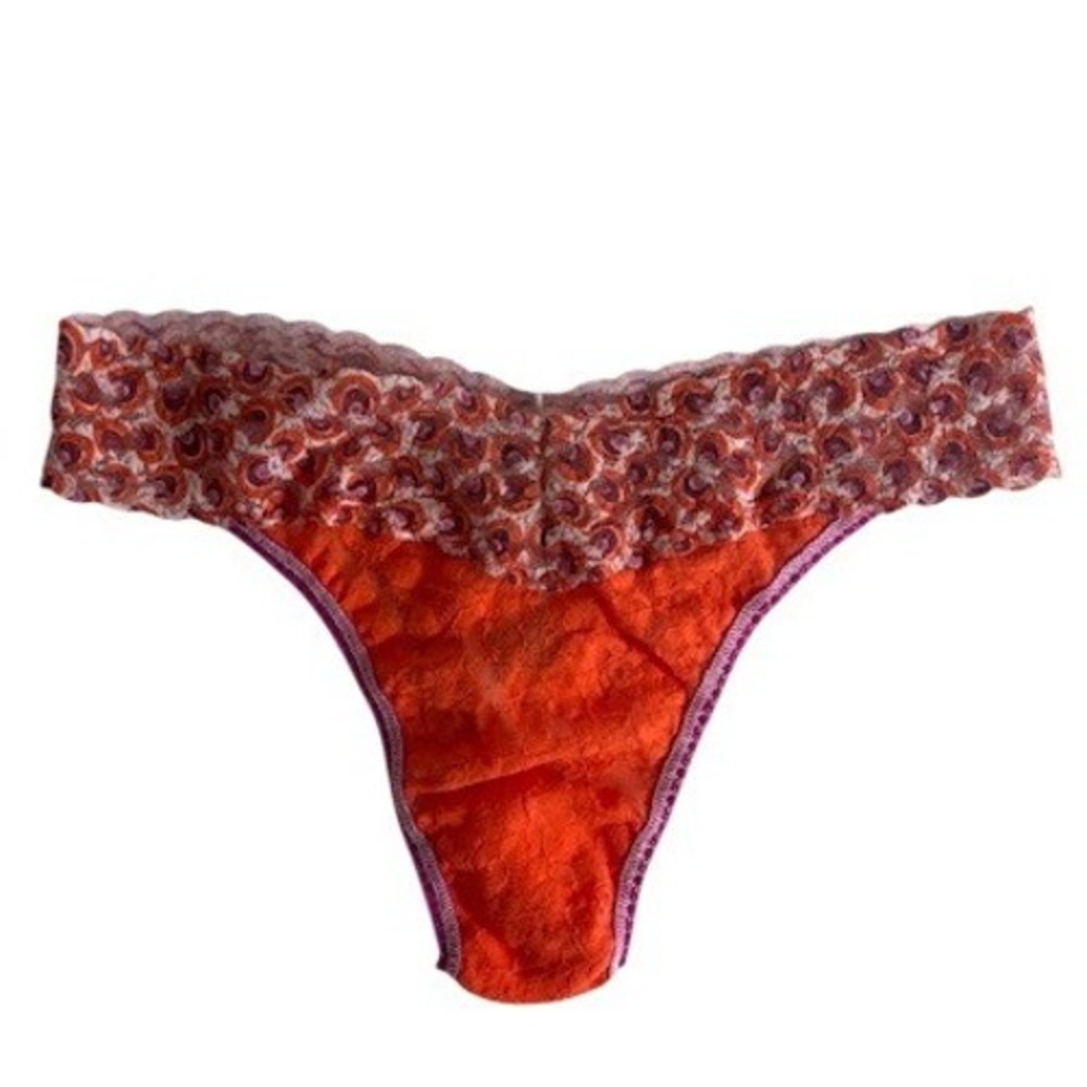 Hanky‎ Panky Low Rise Thong Orange Purple Lace Underwear 4811SCU04 OS NEW